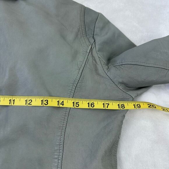 Doma Size L Clash Hoodie Leather Jacket Gray 100% Lamb Nappa Moto Grunge Edgy - Picture 12 of 14